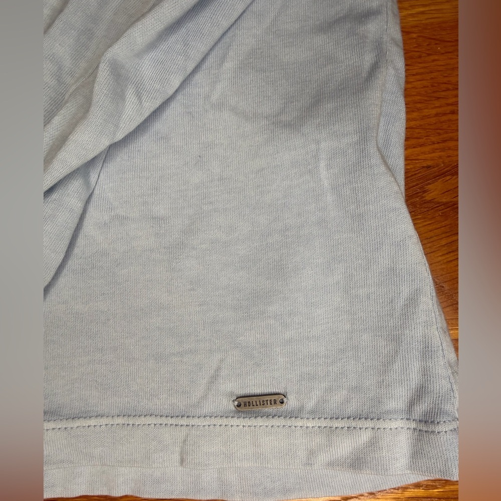 Hollister Lace Sleeve Long Sleeve Top Light Blue Coquette Soft Girl Size M - Picture 8 of 8